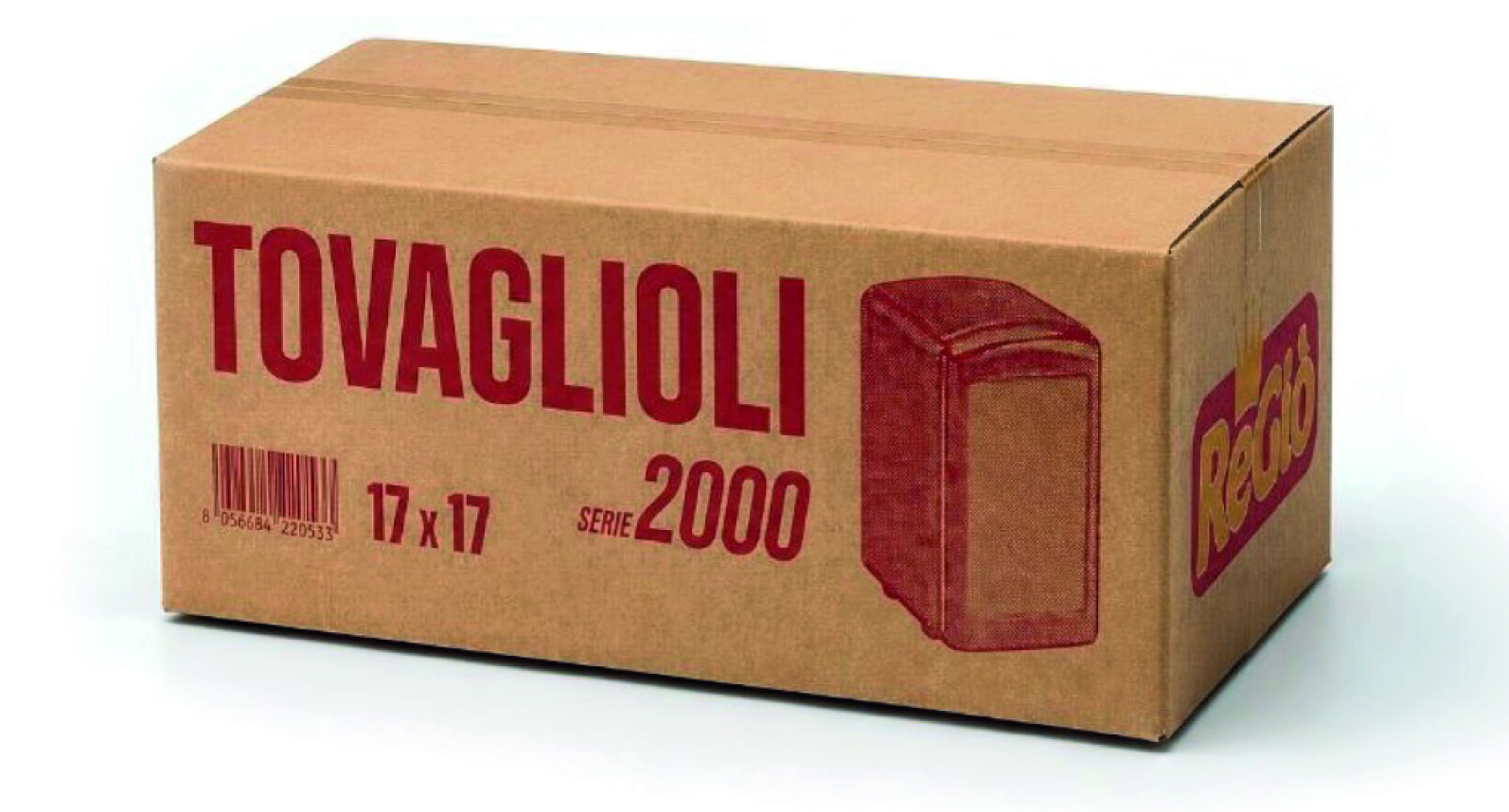 Scatola di tovagliolini da bar Regiò Serie 2000, formato 17 × 17 cm